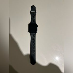 Series 7 Apple Watch with black Nike Apple band